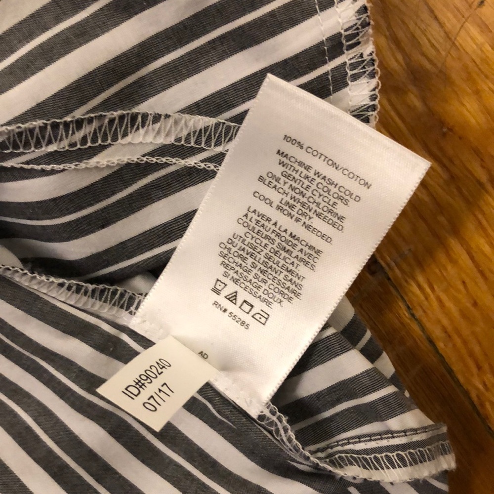 NWT Express Striped Poplin Tie Waist Wrap Dress, M - Picture 8 of 8